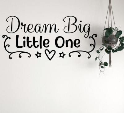 Dream Big Little One Sticker Decal Wall Quotes Removable Home Nursery ...