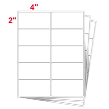 4 x 2 Laser/Ink Address Shipping Self-Adhesive Labels 10 Per Sheet 4" x 2" USA