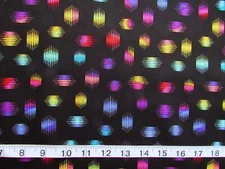 1 yd 100% Cotton Fabric "Beguiled" by Andover Fabrics Vibrant Colored Hexagons