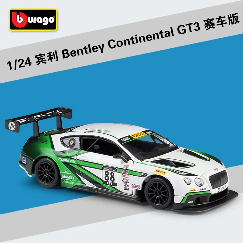 Bburago 1:24 Bentley Continental GT3 Racing Toy Scale Alloy Car Model Collect