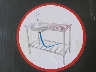Edelstahlwaschtisch für Outdoorküche 100cm x 50,5cm x 87cm/115cm