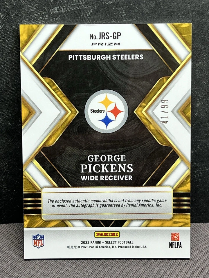 2022 Select George Pickens Jumbo Rookie Patch Auto Silver /99  RPA   #JRS-GP - Image 2 of 2