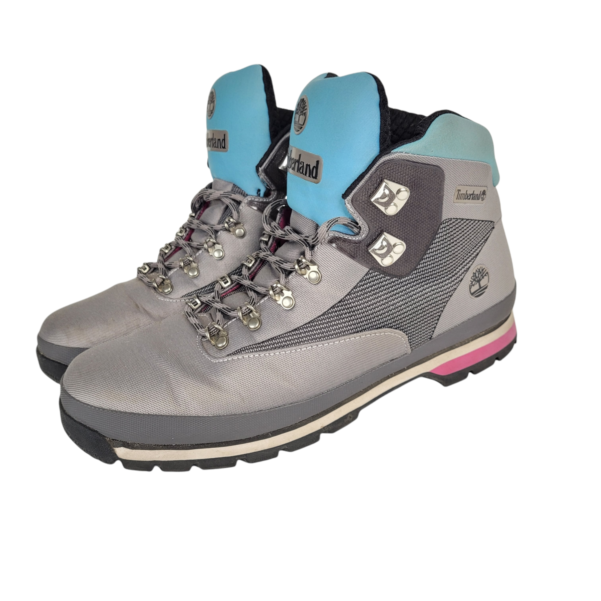 Timberland Euro Hiker Boots Mens Size 12 A2274 A3949 Grey Blue Pink