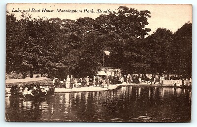 Lake Boat House Manningham Park Bradford Yorkshire England Postcard W Smith & Co