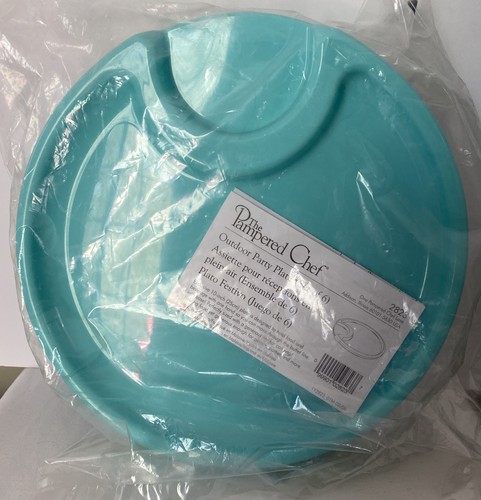 Pampered Chef Outdoor Partyteller #2823 ~ 6er Set ~ blau, türkis, grün - Bild 1 von 4