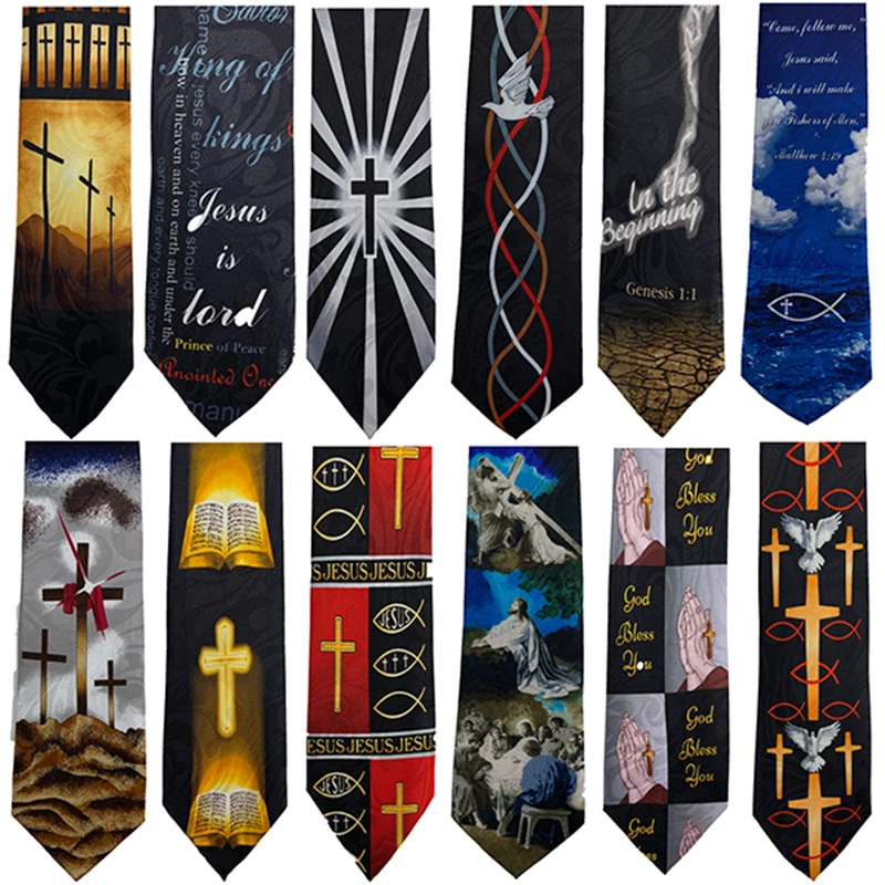 New Steven Harris Mens Christian Necktie Jesus Religious Neck Tie Design 1-63 - Image 1 of 1