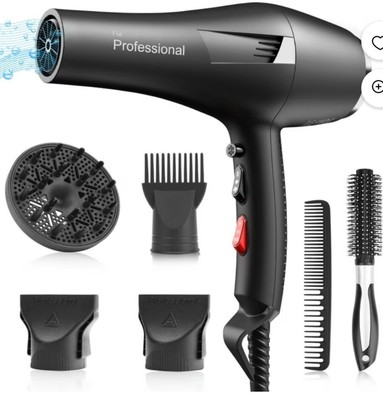 Faszin Ionic Salon Hair Dryer, Professional Blow Dryer 2 Speed, 3 Heat Setting