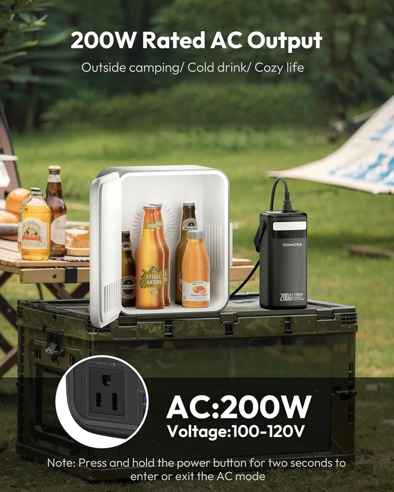 Banco de energía portátil 75000 mAh con carga rápida 200 W toma de CA para camping Foto 4 de 4