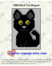 Halloween Black Cat Magnet-Plastic Canvas Pattern or Kit