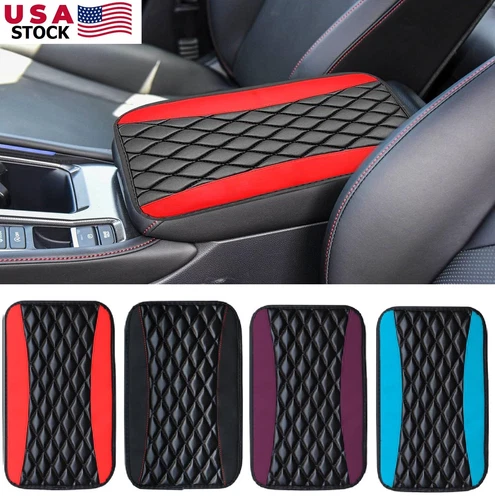 Universal Car Leather Armrest Pad Cover Protector Center Console Box Cushion Mat