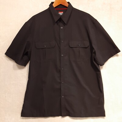Karbon Mens Short Sleeve Button Shirt Sz.XL/Black/3984333
