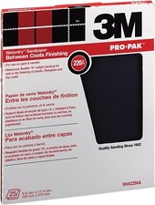 Papier abrasif carbure humide ou sec 3M 99422NA 220A grain 9" x 11" 25 pièces Pro Pak