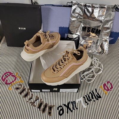 MSGM Leather Sneakers 