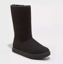 Cat  Jack Girls Sz 13 Boots Black Natalia Shearling Style New