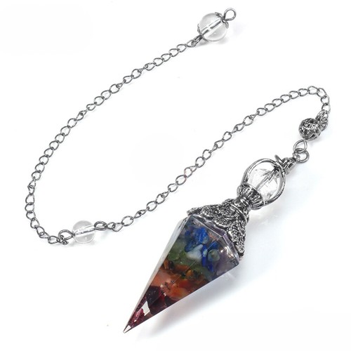 7 Chakra Point Dowsing Pendulum Crystal Healing Divination Reiki Therapy Gift - Picture 5 of 16