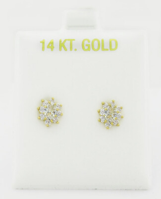 LAB CREATED WEISSE SAPHIRE OHRSTECKER 14K GOLD * SCHRAUBVERSCHLUSS * NEU mit Etikett