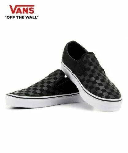New Vans Classic Slip on Checkerboard Black Men 7.5 women 9 Fashion VN000EYE276