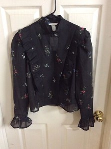 black sheer button up top