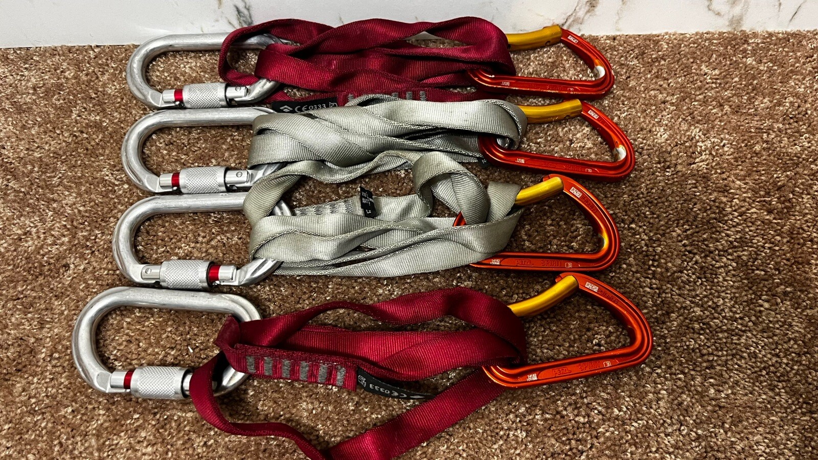 Mosquetones y Spirit de bloqueo de puerta roscada Petzl OK SL - 4 juegos