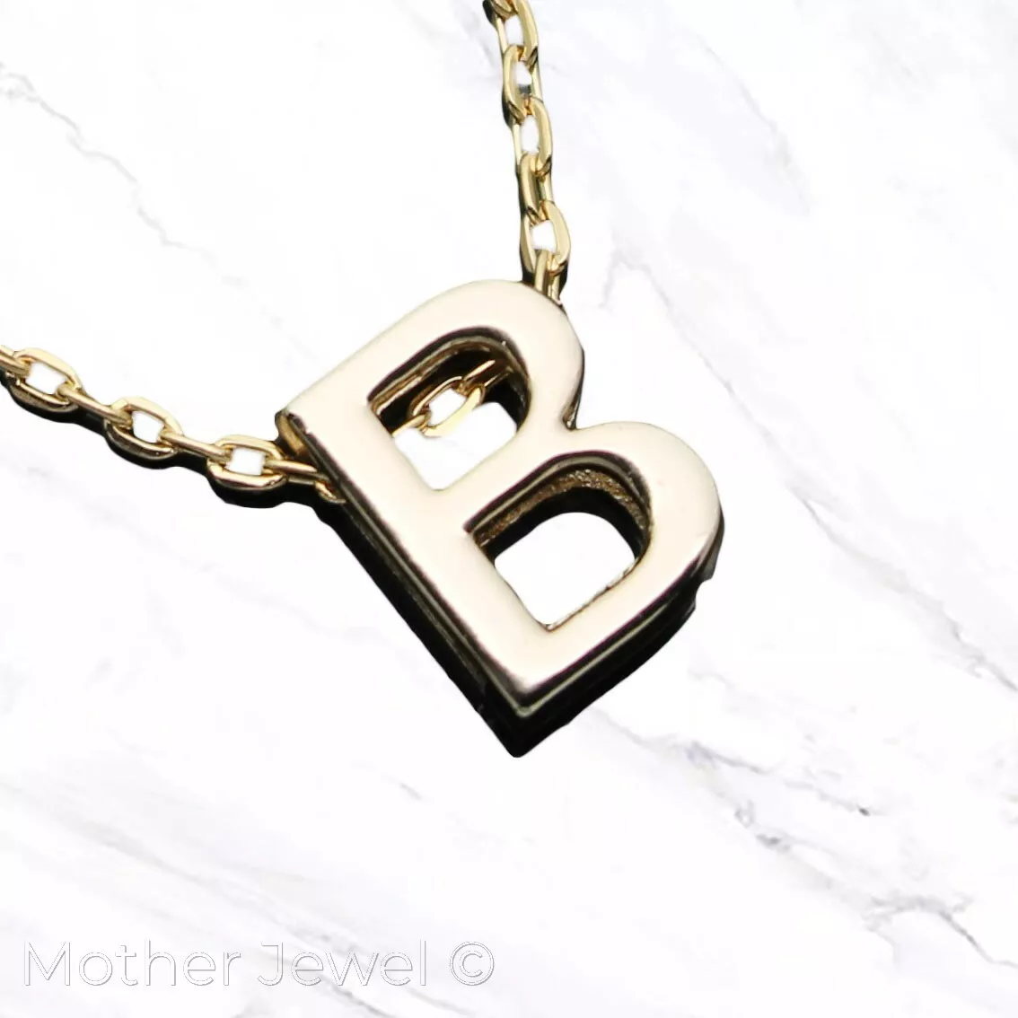 LOVELY YELLOW GOLD PLATE LARGE BRACELET LETTER B ANKLE ANKLET 24CM