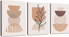 Wall Art Set of 3 Abstract Geometric Line Wall Art Prints Framed Pic Canvas