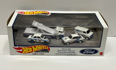 Hot Wheels Premium Set - Ford C-800, Transit Supervan, '70 Escort, 78 Escort MK2