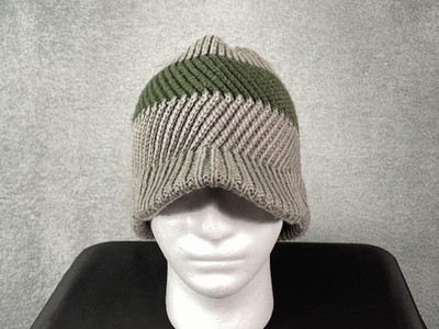 Patagonia Gray Ribbed Knit Visor Beanie Patagonia Beanie Mens One Size Gray Green Visor Brim Bill  main image 2