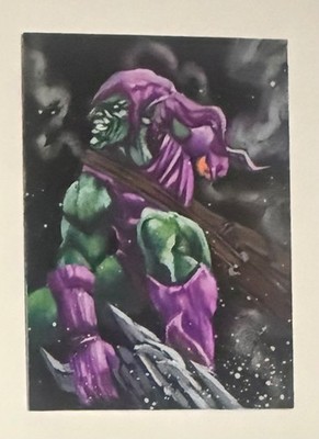 2022 Upper Deck Marvel Masterpieces Green Goblin Sketch Card by Ash Gonzales