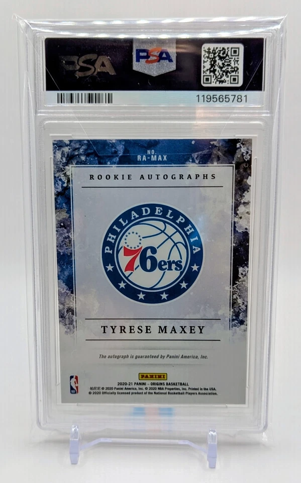 2020-21 Panini Origins Tyrese Maxey Rookie Autographs RC PSA 10 GEM MT # RA-MAX - Image 2 of 2