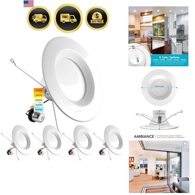 5/6 Inch LED Recessed Retrofit Downlight, 14W=90W, CCT Color Selectable 2700K...