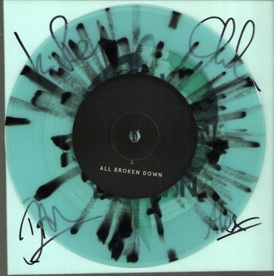 OCTOBER DRIFT ALL BROKEN DOWN 7'' VINYL 2 track splattered vinyl 7'' in signed pic