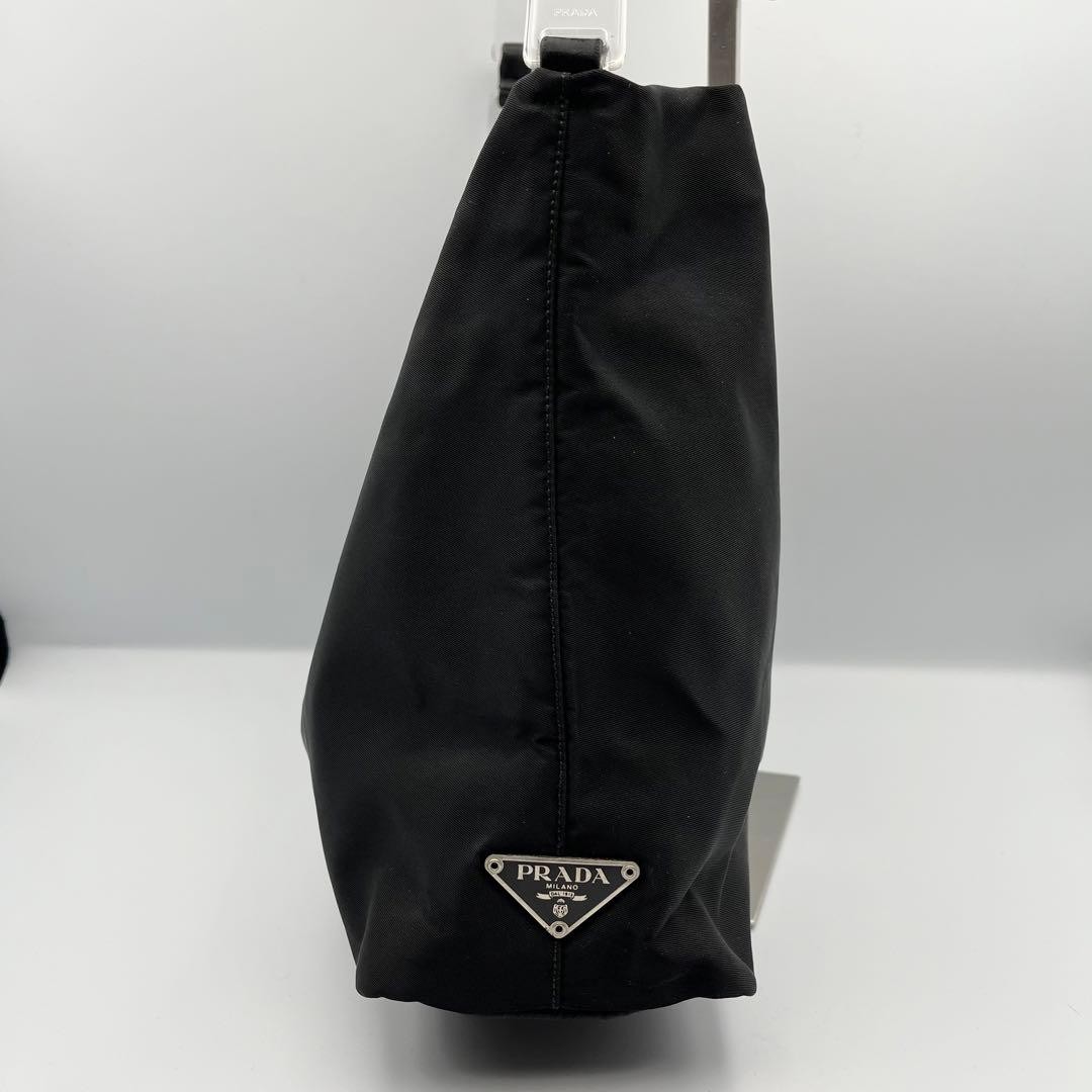 PRADA 90s Archive Plastic Clear Handle Shoulder Bag Nylon Black Authentic thumbnail 6