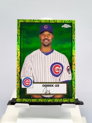 Derek Lee 2021 Topps Chrome Platinum Anniversary Green & Yellow Lava #/99 SP