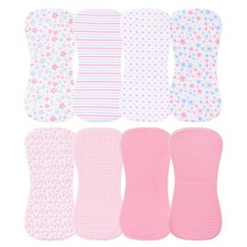 PinkLht Baby Burp Cloths 8 PCS Super Absorbent Soft Towel Solid Color