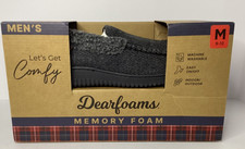 Dearfoams Men's Memory Foam Moccasin House Slippers Size M 9 / 10 Black NIB