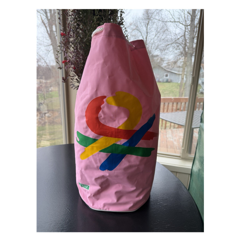 United Colors of Benetton Pink Multicolor Drawstring Laundry Bag