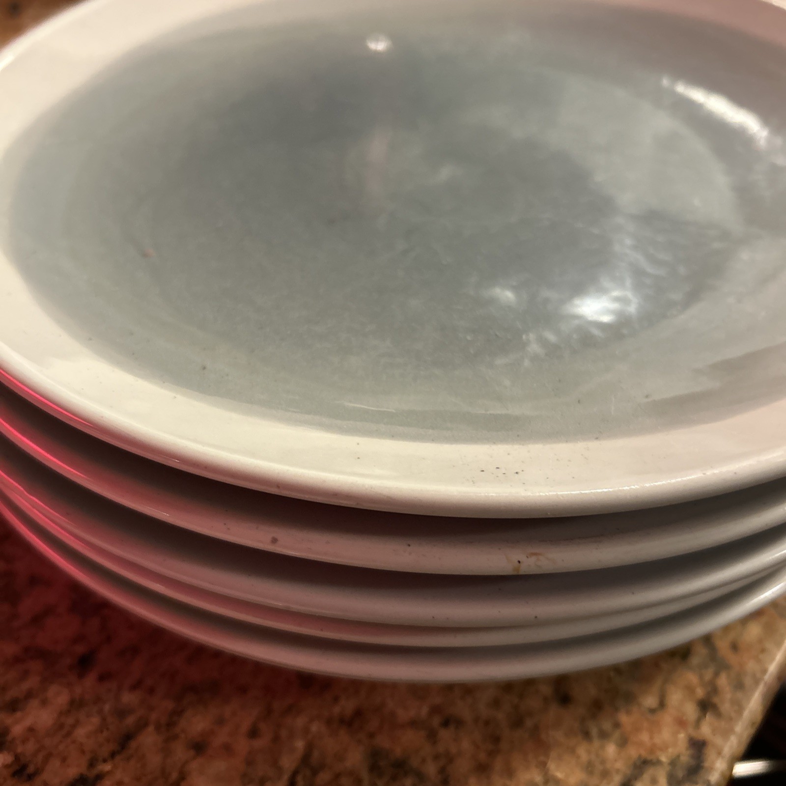 Of 5 American Atelier Oasis Blue Gray Stoneware Dinner Plate