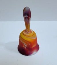 Imperial Slag Glass End Of Day Red Swirl Bell Vintage