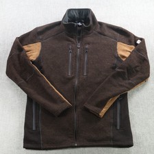 Kuhl Jacket Mens Medium Brown Interceptr Full Zip Kashmira Fleece Thumb Loops