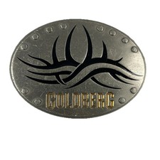 Vintage Goldberg WWE WCW Wrestling Belt Buckle Silver Tribal Tattoo Pewter OS