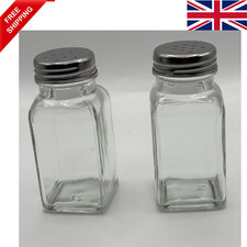 Salt and Pepper Shakers Clear Glass Pots Dispenser Jars Cruet 25ml Set 2 4 6 8