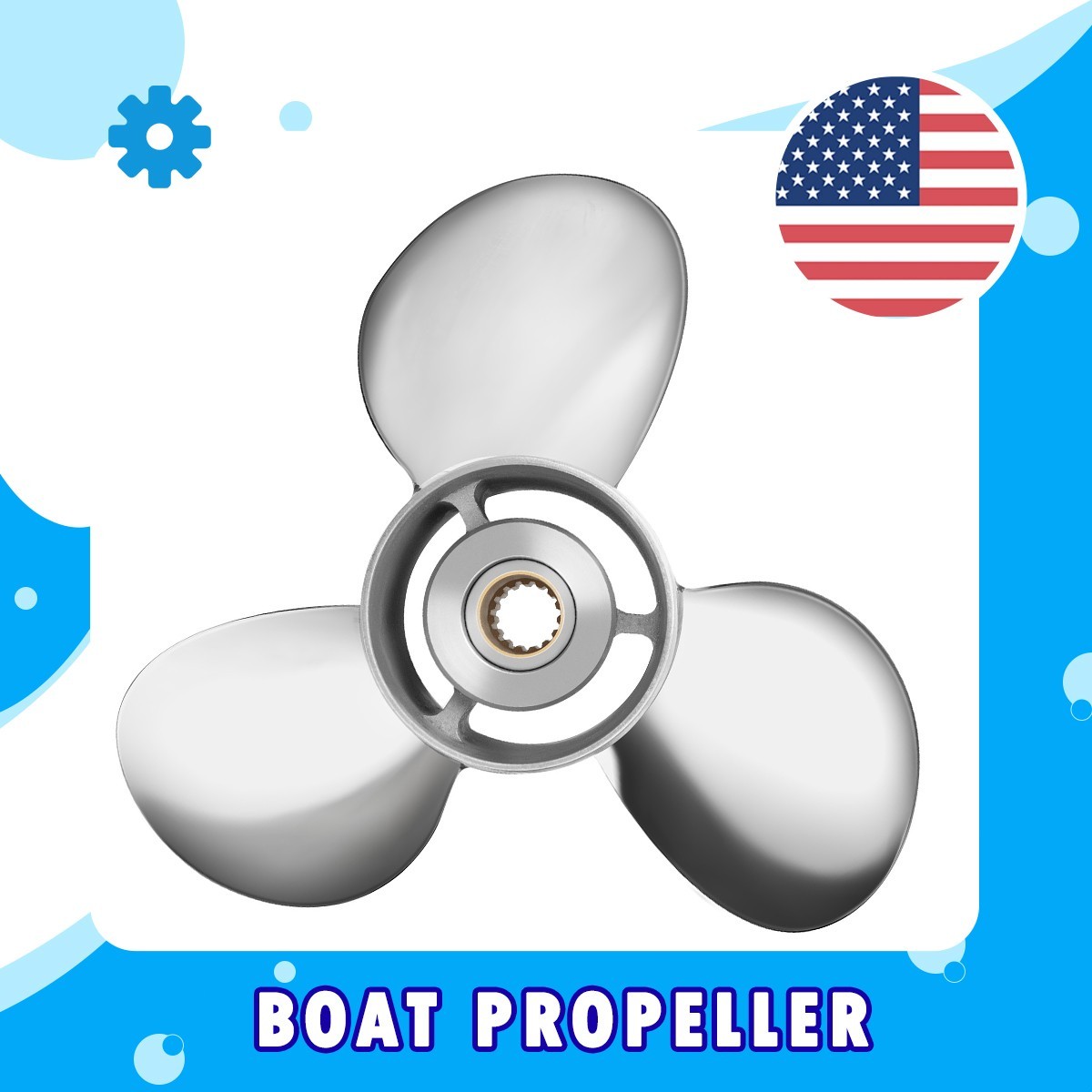 13 1/2 x 22 Stainless Boat propeller Fit Tohatsu Engine 60-140HP 15Spline tooth