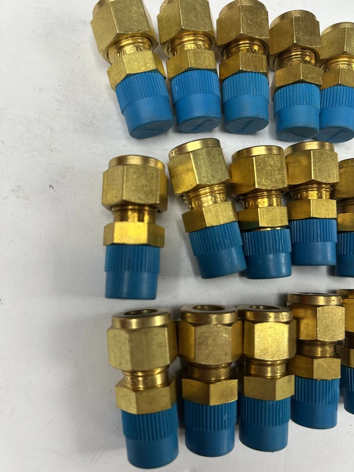 (Lot of 15)Swagelok Brass 3/8" Tube OD x 1/4" Mnpt Tubing Adapter B-600-1-4 NOS - Image 3 of 4