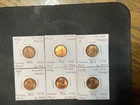 United States 1950-1958 Lincoln Cent Red UNC 6 Coin Lot.  10934