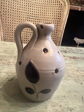 Salt Glaze Flower Frog Williamsburg Pottery Blue and Gray Jug Small Vtg 5?