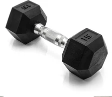 Coated Hex Dumbbell Weight - Single | 10-120 Lbs | Multiple Options