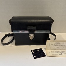 Vintage Small Black Vinyl Camara Bag W/Adjustable Strap