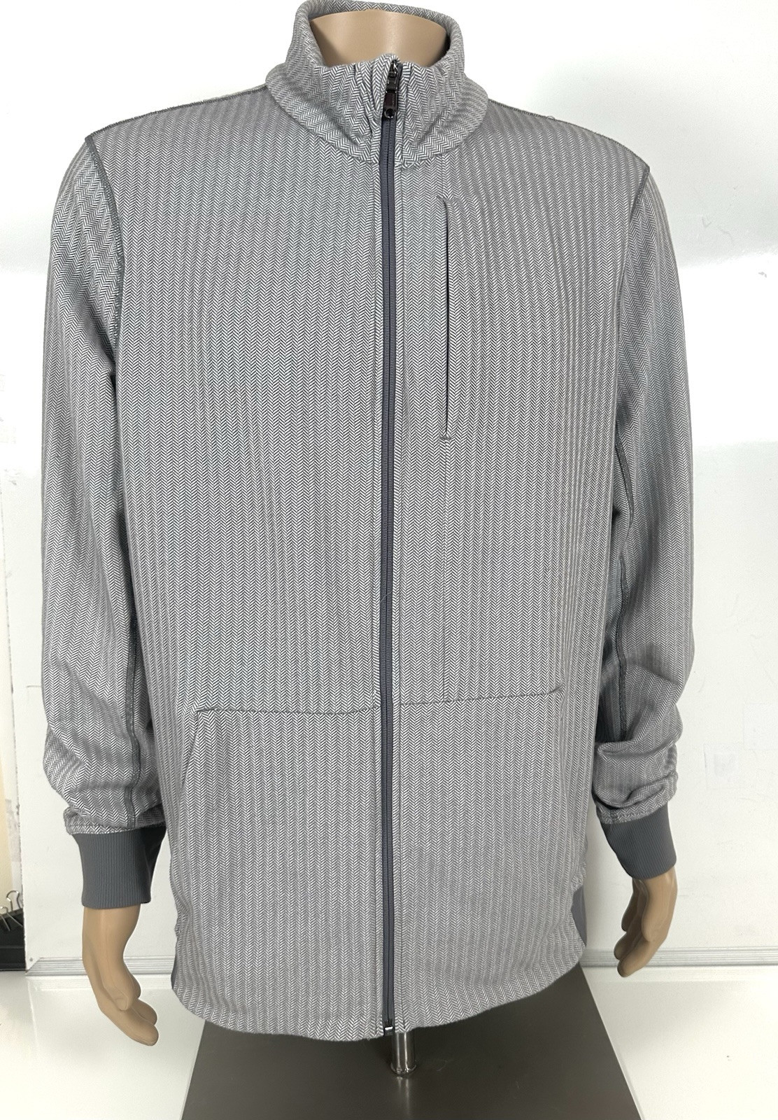 Lululemon Jacket Activewear Gray Herringbone Full… - image 14