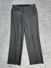 Brooks Brothers Dress Pants Mens 35 R Black Mid Rise Cuffed Flat Front Straight