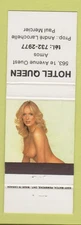 Matchbook Cover - Hotel Queen Amos QC pinup
